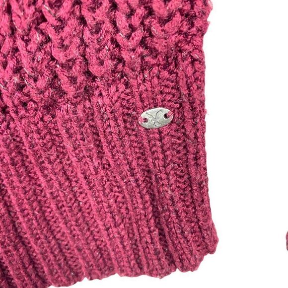 AMERICAN EAGLE Women's Burgundy Oversized Knit Wide Neck Jegging Sweater US XS - Picture 4 of 5